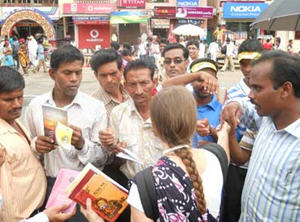 Book Distribution at Los Angeles Ratha Yatra