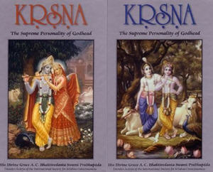 Two large volumes of the original Krsna Book