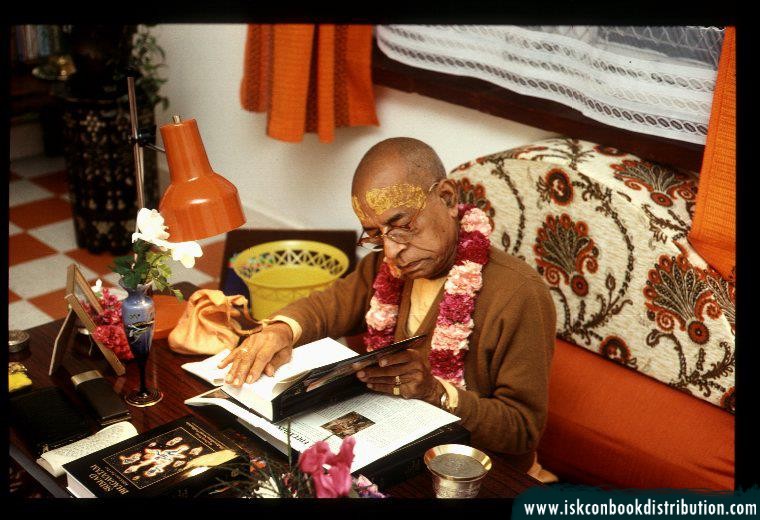 Srila Prabhupada Seeing the newly published Srimad Bhagvatam