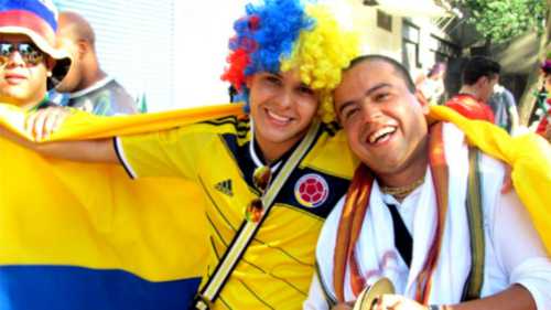 Colombia fan with a colombian devotee
