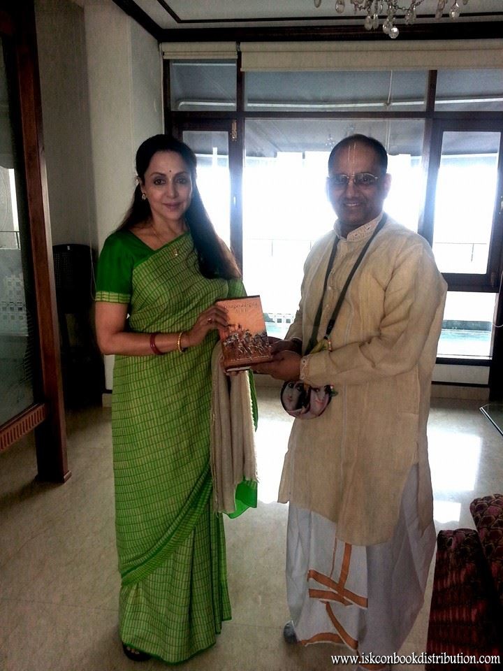 Shrimati Hema Malini ji famous Film Actress and Member of Parliament in Lok Sabha received Bhagavat Gita as it is